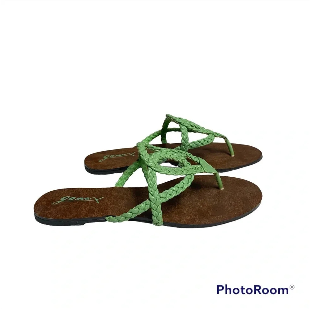 Gomax green/brown dressy sandals size 6.5, worn once